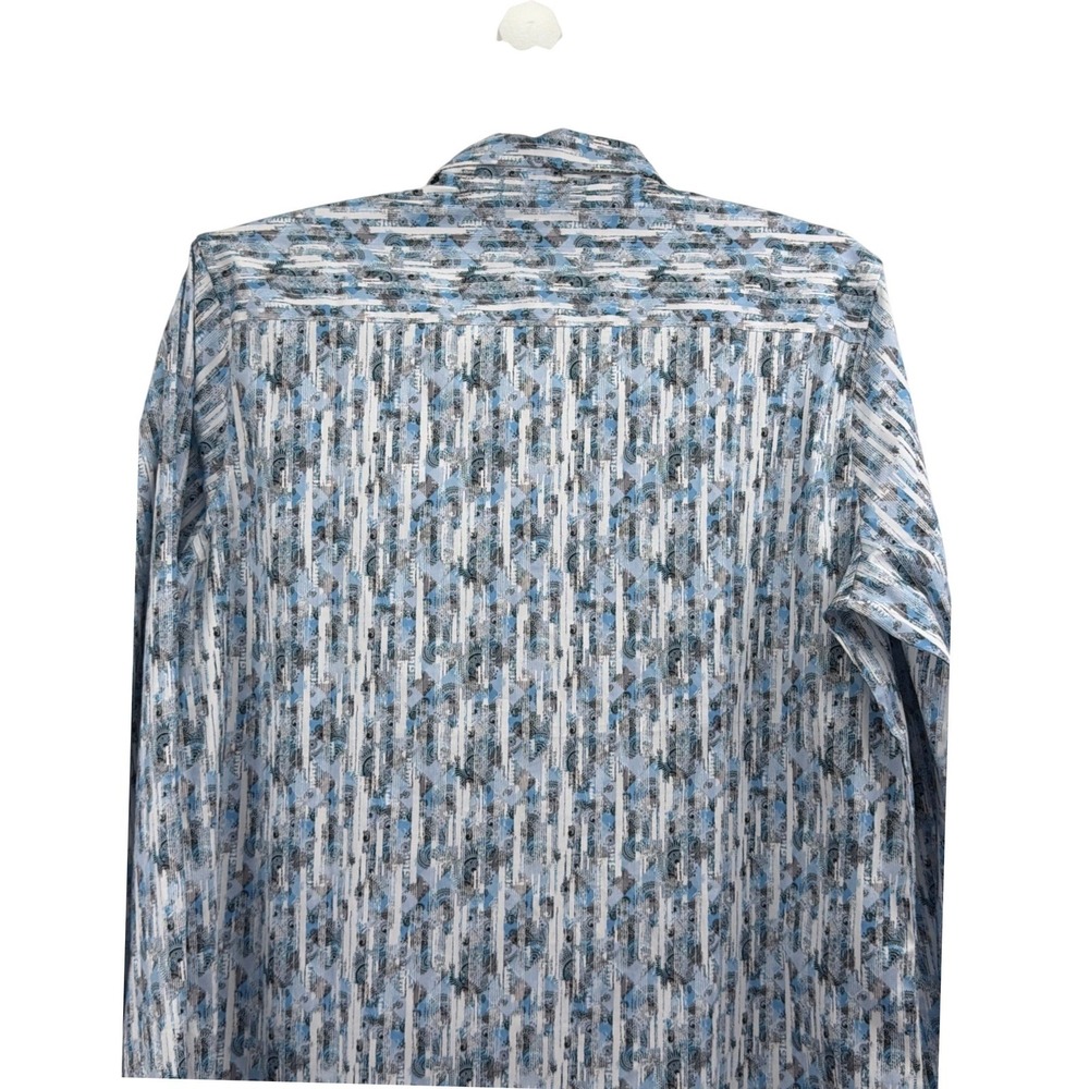 Robert Graham Eldert Classic Fit Abstract Stripe Stretch Shirt Blue Multi S NEW - Picture 8 of 13